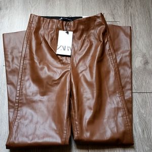 Leather high rise leggings